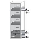 Veiligheidskast S-CLASSIC-90 - opvagbak + legbord - 1268x596mm - Asecos