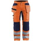 Werkbroek met Stretch High Vis 1552 - oranje/marineblauw