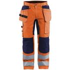 Werkbroek met Stretch High Vis 1552 - oranje/marineblauw