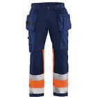 Werkbroek High Vis met stretch 1558 - marineblauw/oranje