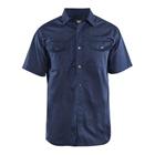 Overhemd Twill korte mouw 3296 - marineblauw