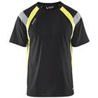 T-shirt High Vis UV 3332 - ronde hals - zwart/fluogeel