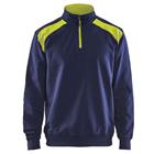 Sweatshirt Bi-Colour High Vis met halve rits 3353-marineblauw/fluogeel