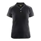 Poloshirt Dames korte mouw knoopsluiting 3390 - zwart/grijs