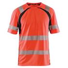 T-Shirt High Vis UV 3397 - zwart/fluo rood