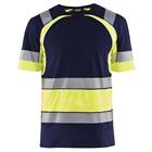 T-shirt High Vis UV korte mouw ronde hals 3421 - marineblauw/fluo geel