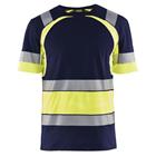 T-shirt High Vis UV korte mouw ronde hals 3421 - marineblauw/fluo geel