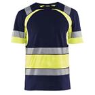 T-shirt High Vis UV korte mouw ronde hals 3421 - marineblauw/fluo geel