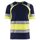 T-shirt High Vis UV korte mouw ronde hals 3421 - marineblauw/fluo geel