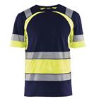 T-shirt High Vis UV korte mouw ronde hals 3421 - marineblauw/fluo geel