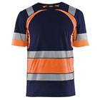 T-shirt High Vis UV korte mouw ronde hals 3421 - marineblauw/fluo geel