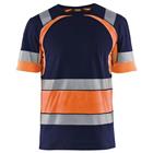 T-shirt High Vis UV korte mouw ronde hals 3421 - marineblauw/fluo geel