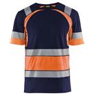 T-shirt High Vis UV korte mouw ronde hals 3421 - marineblauw/fluo geel