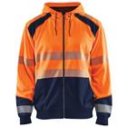 Sweatshirt Hooded High Vis 3546 - oranje/marinblauw