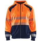 Sweatshirt Hooded High Vis 3546 - oranje/marinblauw