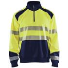 Sweatshirt halve rits High Vis 3556 - geel/marineblauw