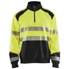 Sweatshirt halve rits High Vis 3556 - geel/zwart