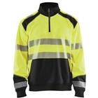 Sweatshirt halve rits High Vis 3556 - geel/zwart