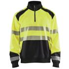 Sweatshirt halve rits High Vis 3556 - geel/zwart