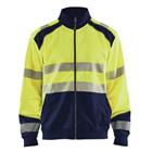 Sweatshirt hele rits High Vis 3558 - geel/marineblauw