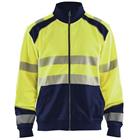 Sweatshirt hele rits High Vis 3558 - geel/marineblauw