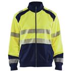 Sweatshirt hele rits High Vis 3558 - geel/marineblauw