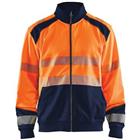 Sweatshirt hele rits High Vis 3558 - oranje/marineblauw