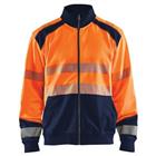 Sweatshirt hele rits High Vis 3558 - oranje/marineblauw