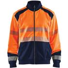 Sweatshirt hele rits High Vis 3558 - oranje/marineblauw