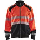 Sweatshirt hele rits High Vis 3558 - rood/zwart