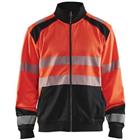 Sweatshirt hele rits High Vis 3558 - rood/zwart