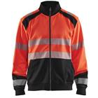 Sweatshirt hele rits High Vis 3558 - rood/zwart