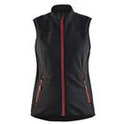 Bodywarmer Softshell Dames 3851 - zwart/rood