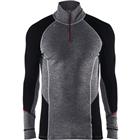 Onderhemd zip-neck XWARM, 100% Merino 4699 - grijs/zwart