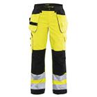 Werkbroek Dames High Vis met spijkerzak 7156 - geel/zwart