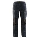 Servicebroek stretch damesmodel marineblauw/zwart, industriële wassing