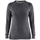 Onderhemd Dames, 100% Merino WARM 7200 - grijs/zwart