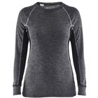 Onderhemd Dames, 100% Merino WARM 7200 - grijs/zwart