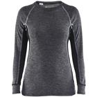 Onderhemd Dames, 100% Merino WARM 7200 - grijs/zwart