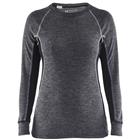 Onderhemd Dames, 100% Merino WARM 7200 - grijs/zwart