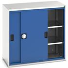 Hoge kast Verso 1050x550x1000mm met schuifdeur en 2 legborden - BOTT