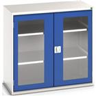 Hoge kast Verso 1050x550x1000mm met raamdeur en 2 legborden - BOTT