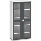 Hoge kast Verso 1050x550x2000mm met raamdeur en 4 legborden - BOTT