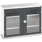 Hoge kast Verso 1300x550x1000mm met raamdeur en 2 legborden - BOTT