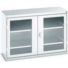 Hoge kast Verso 1300x550x900mm met raamdeur en 2 legborden - BOTT