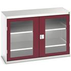 Hoge kast Verso 1300x550x900mm met raamdeur en 2 legborden - BOTT