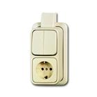 AP combinatie wandcontactdoos + ra + plaat + ap opbouw beige IP20 2CKA001641A0234