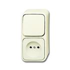 AP combinatie wandcontactdoos wis ap opbouw beige IP20 2CKA001642A0149