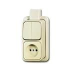 AP combinatie wandcontactdoos serie + plaat ap opbouw beige IP20 2CKA001642A0158