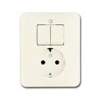 SI combinatie wandcontactdoos + ra serie inbouw beige IP21 2CKA001611A0011